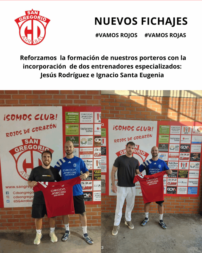 El San Gregorio Arrabal CD refuerza la formación de sus porteros con el fichaje de dos entrenadores especializados: Ignacio Santa Eugenia y Jesús Rodríguez